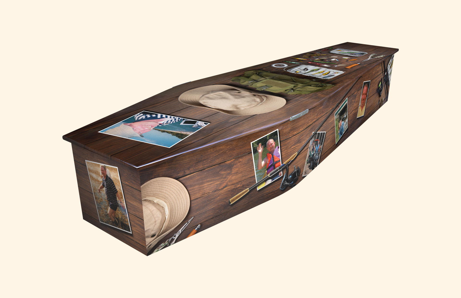 My Time design over a traditional coffin